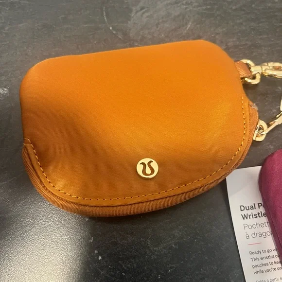 Lululemon Athletica Orange and Burgundy Key & Card Holder Set - Picture 2 of 4